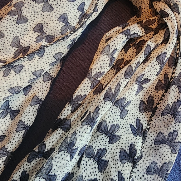 Scarf Necklace with Black Bead & Gold Charm - Women Accessories - Picture 2 of 5